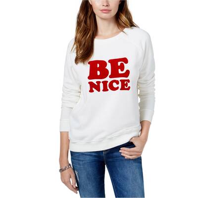ban.do Womens Be Nice Pullover Sweater, White, Small