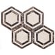 preview thumbnail 1 of 10, Santorini 4x4 Marble Hexagon Mosaic Tile - Floor, Wall & Backsplash Brown - 1 Sheet (0.88 Sq. ft.)