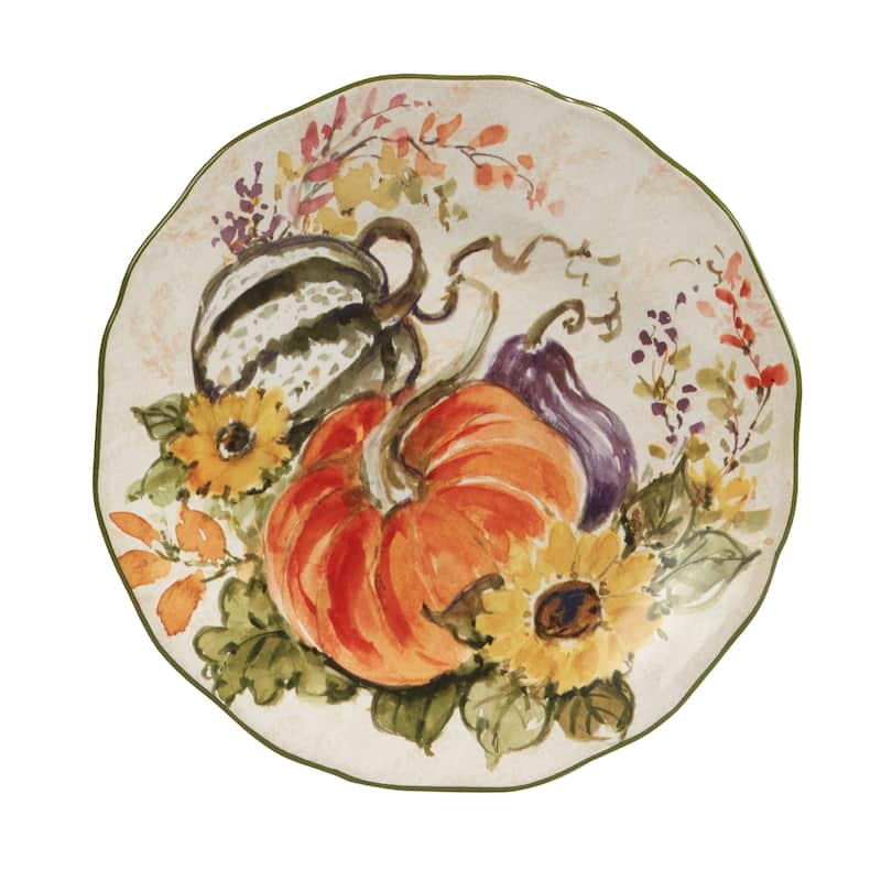 Certified International Harvest Morning Salad/Dessert Plates, Set of 4 - 8.5" Diam x 0.75" High