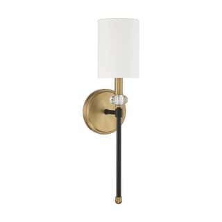 Tivoli 1-Light Wall Sconce in Matte Black with Warm Brass Accents