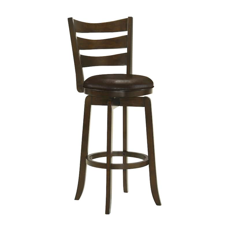Fenster Ladder Back Swivel Stool with Upholstered Seat