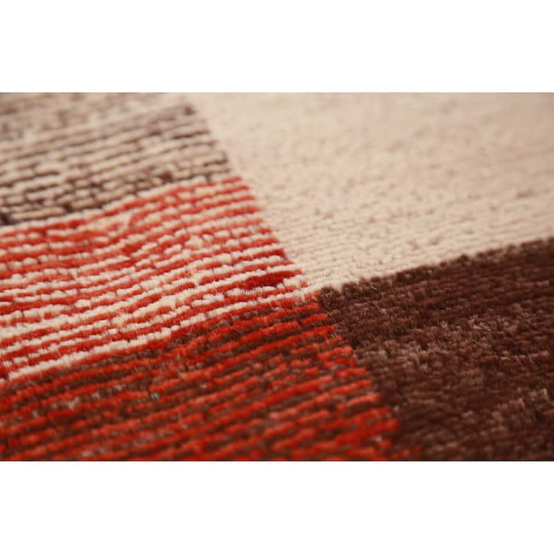 Modern Gabbeh Kashkoli Vegetable Dye Square Rug Handmade Wool Carpet - 10'10"x 11'2"