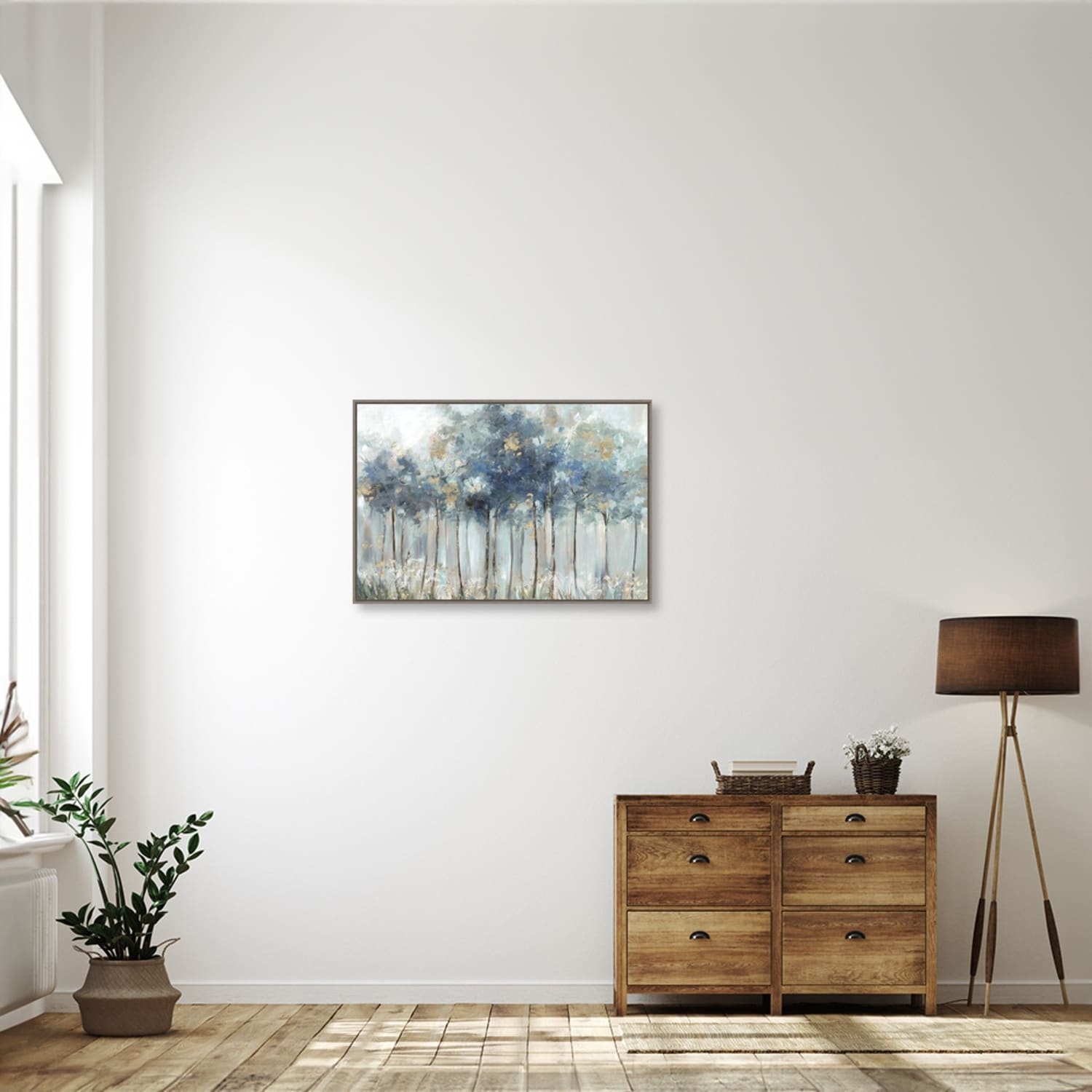 Blue and Gold Forest by Allison Pearce Framed Canvas Wall
