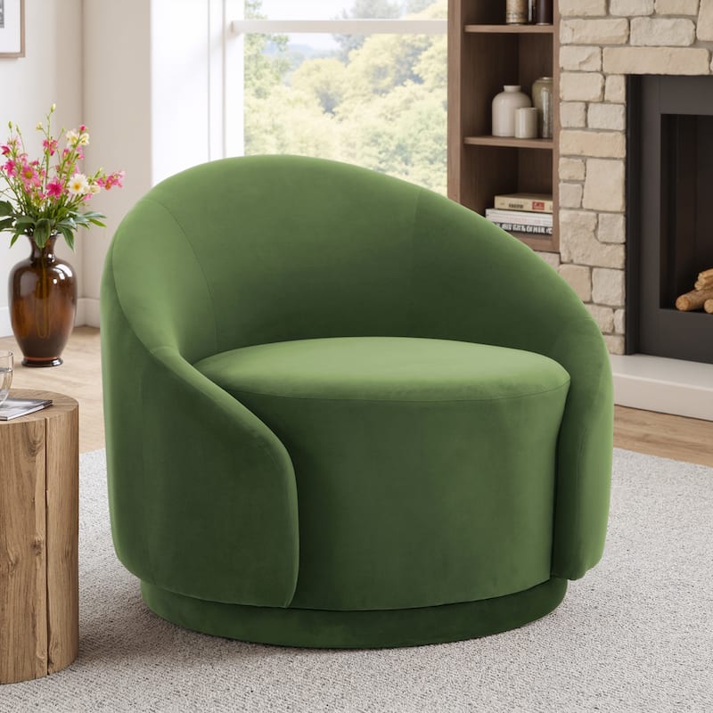 35" Wide 360-Degree Swivel Accent Barrel Chair