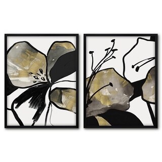 ストリートアート キャンバス F6 モノクロ・ゴールド Americanflat 2 Piece 16x20 Unmatted Framed Print Set - Yellow