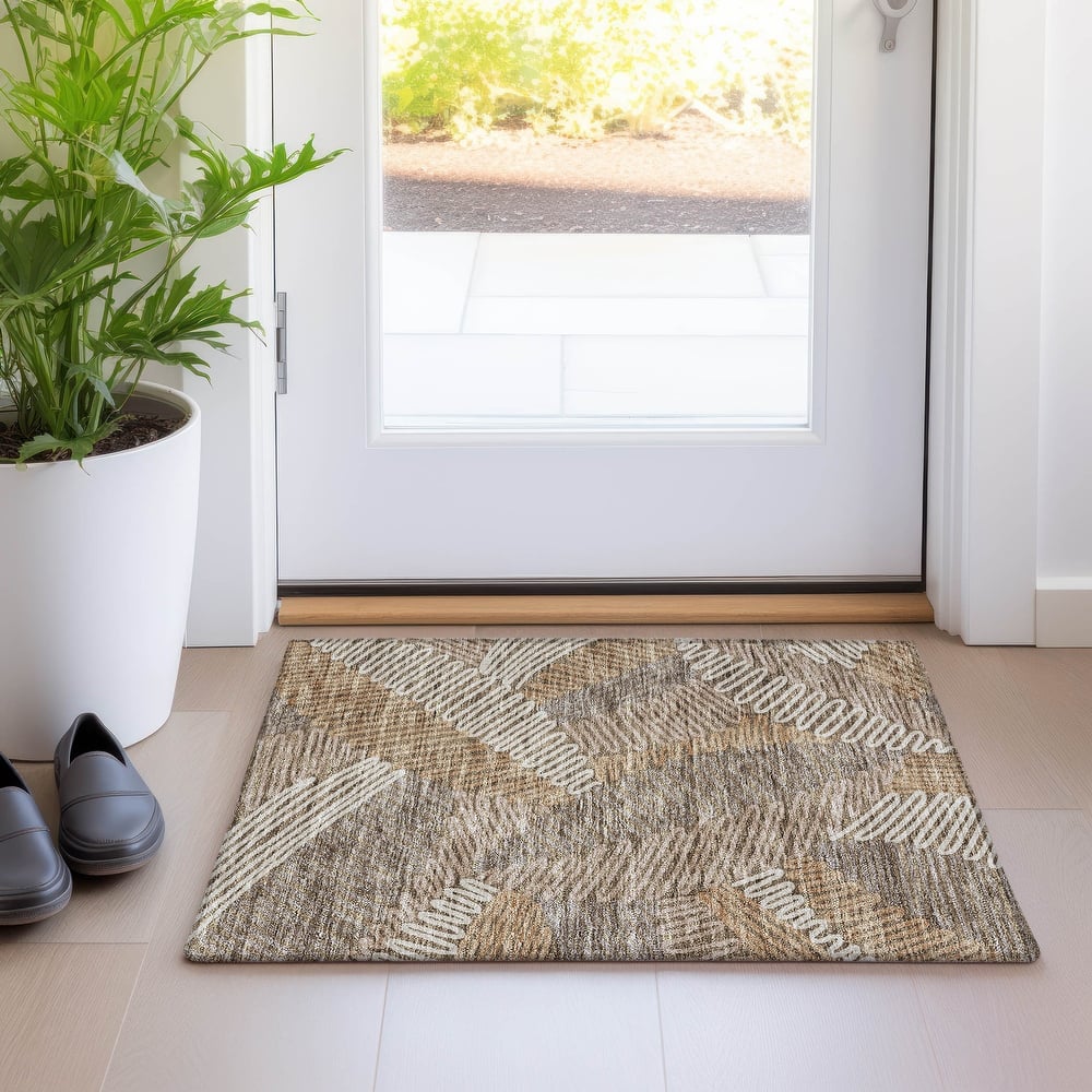 Premium Washable Super Soft Contemporary Leaf Mayfield Rug