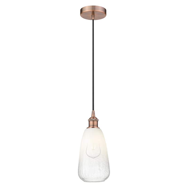 Innovations Lighting Endless Possibilities Edison - Brookhaven Almond - 1 Light 6" Cord Hung Mini Pendant - Antique Copper/Opal