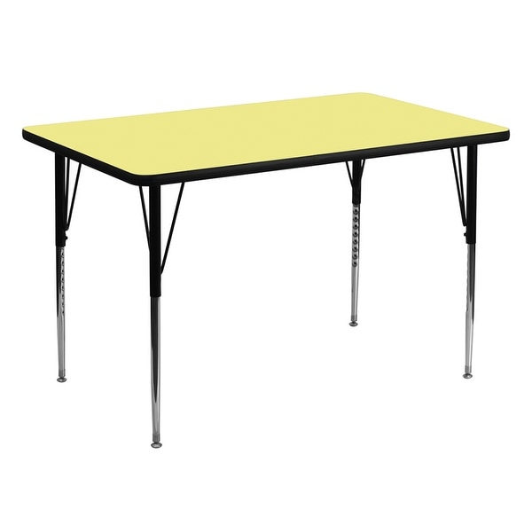 Offex 36''W x 72''L Rectangular Activity Table with Yellow Thermal Fused Laminate Top and Standard Height Adjustable Leg