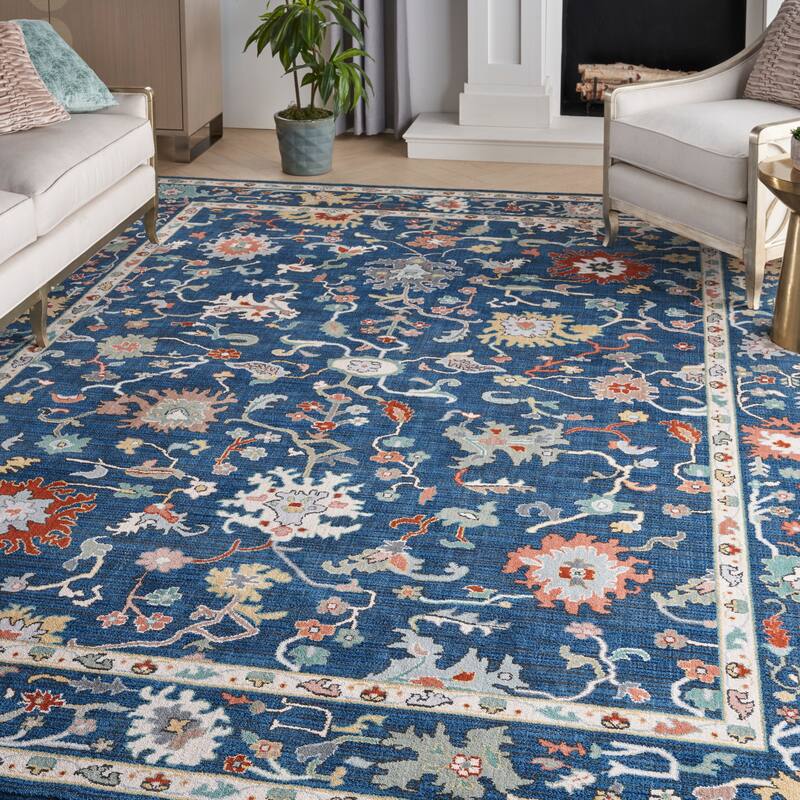 Nourison Parisa Traditional Bordered Floral Area Rug