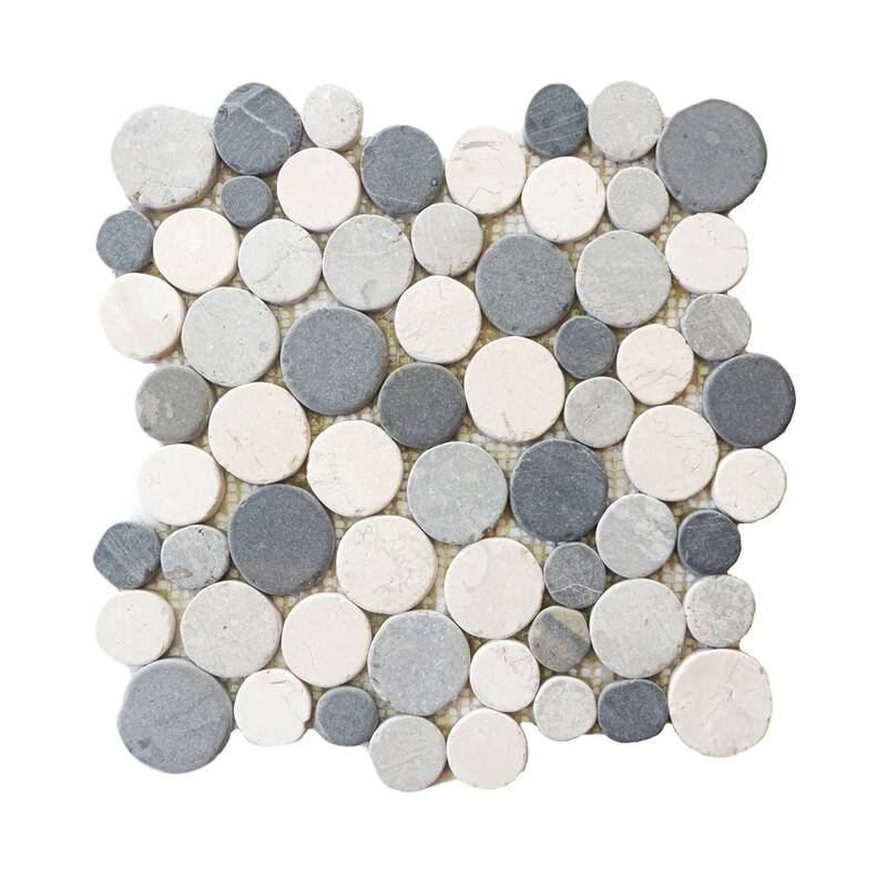 Bali Mix Round Mosaic, Backsplash Kitchen Walls, Shower and Bathroom Floors 12" X 12" (5 Sqft per case) - Case (5 Tiles)