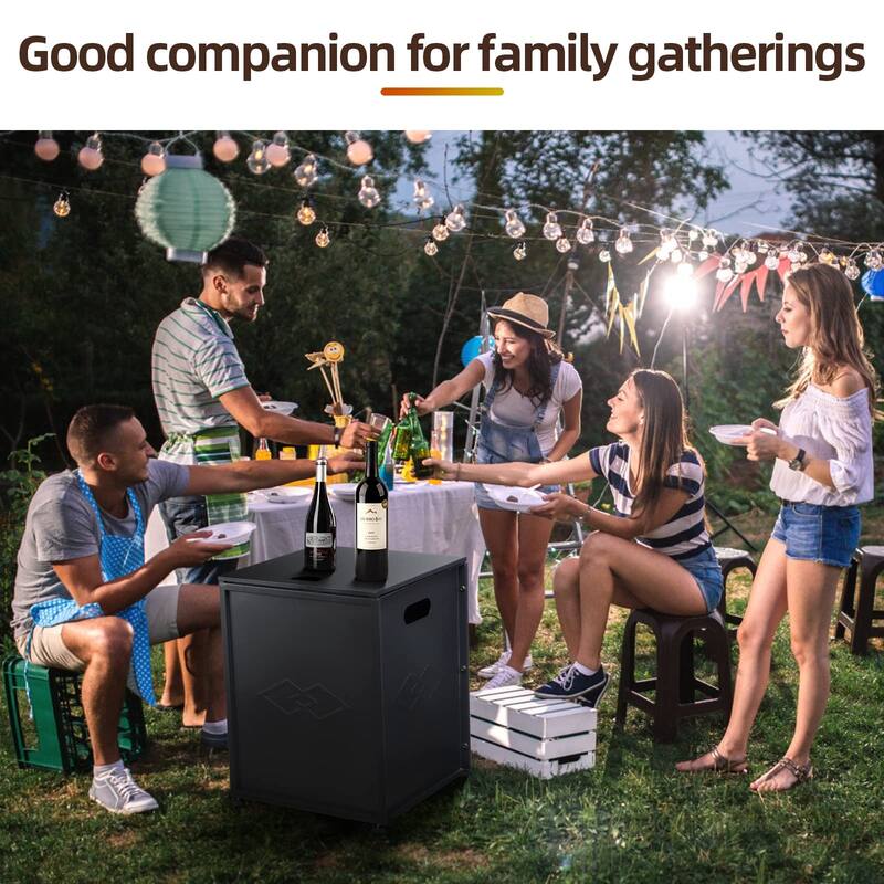 Metal Gas Tank Holder Storage Side Table for 20 Pound Propane Tank