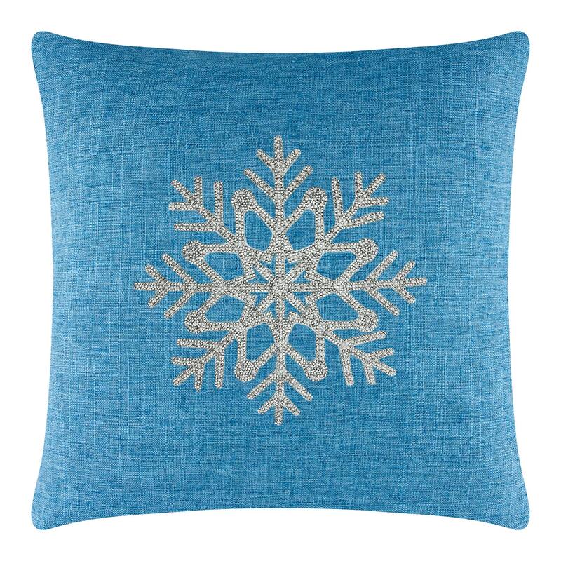 Sparkles Home Rhinestone Snowflake Pillow - Aqua - 20 x 20