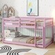 preview thumbnail 30 of 95, Low Loft Bed with Ladder, Solid Rubber Wooden Bed Frame for Multi Children, Floor Bed - Available with or without Slats