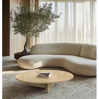 35.4" Natural Marble Stone Coffee Table