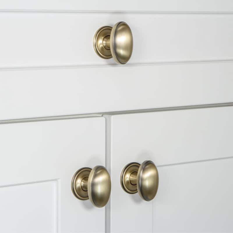 Grandeur EDEN-BRASS-KNOB-GEO Eden Prairie 1-3/4” Solid Metal Vintage