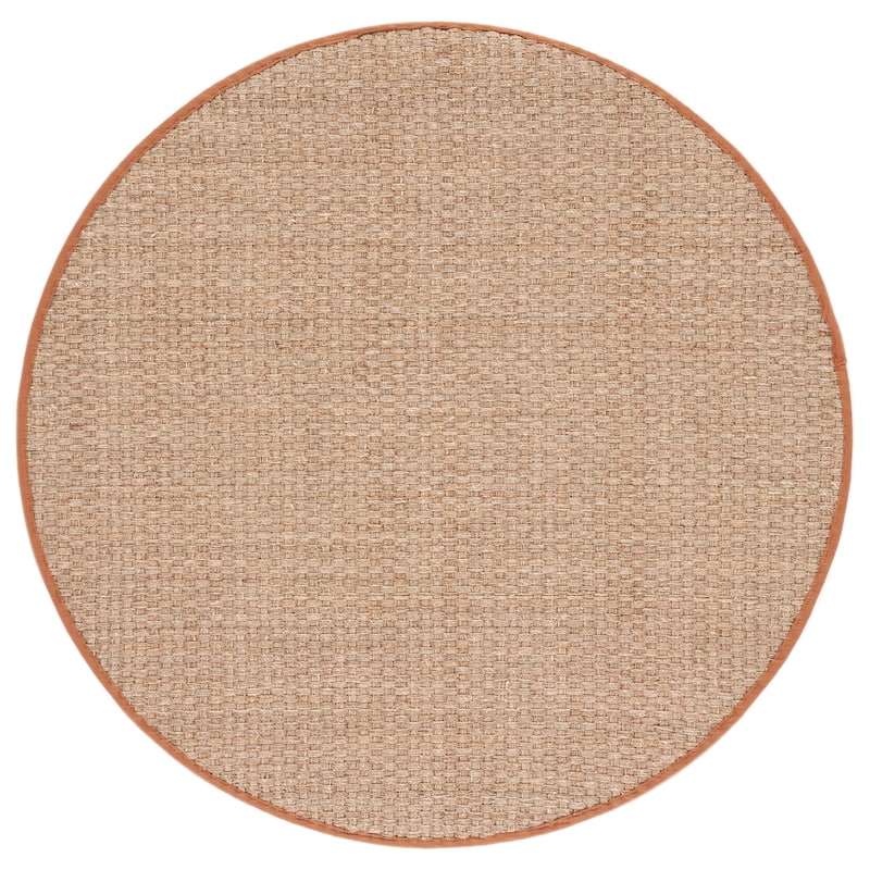 SAFAVIEH Natural Fiber Zymryd Basketweave Seagrass Rug - 6' Round - Natural/Brown