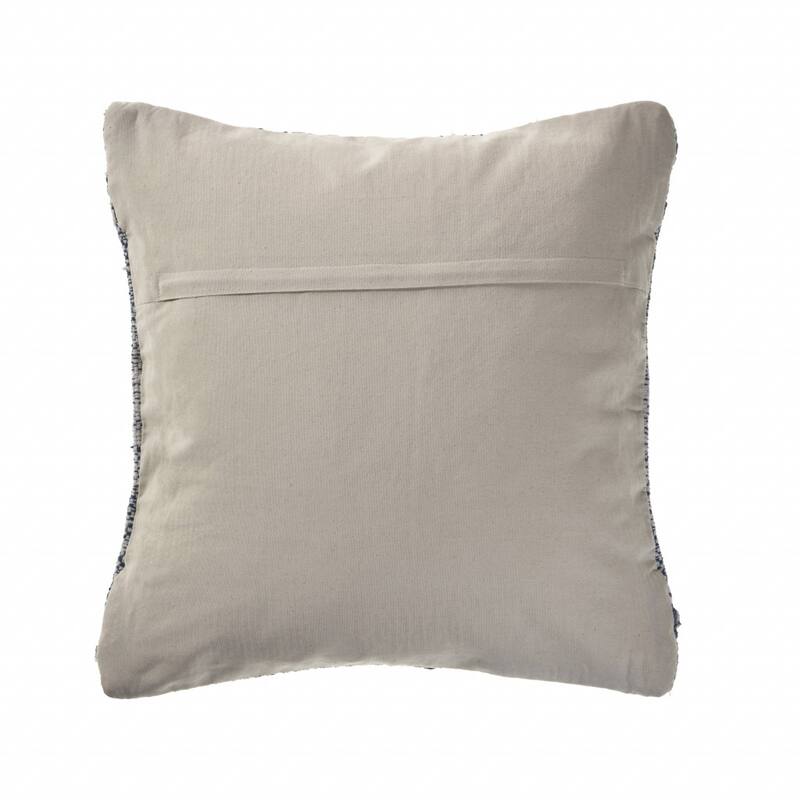 HomeRoots 20" X 20" Blue And Ivory 100% Cotton Chevron Zippered Pillow