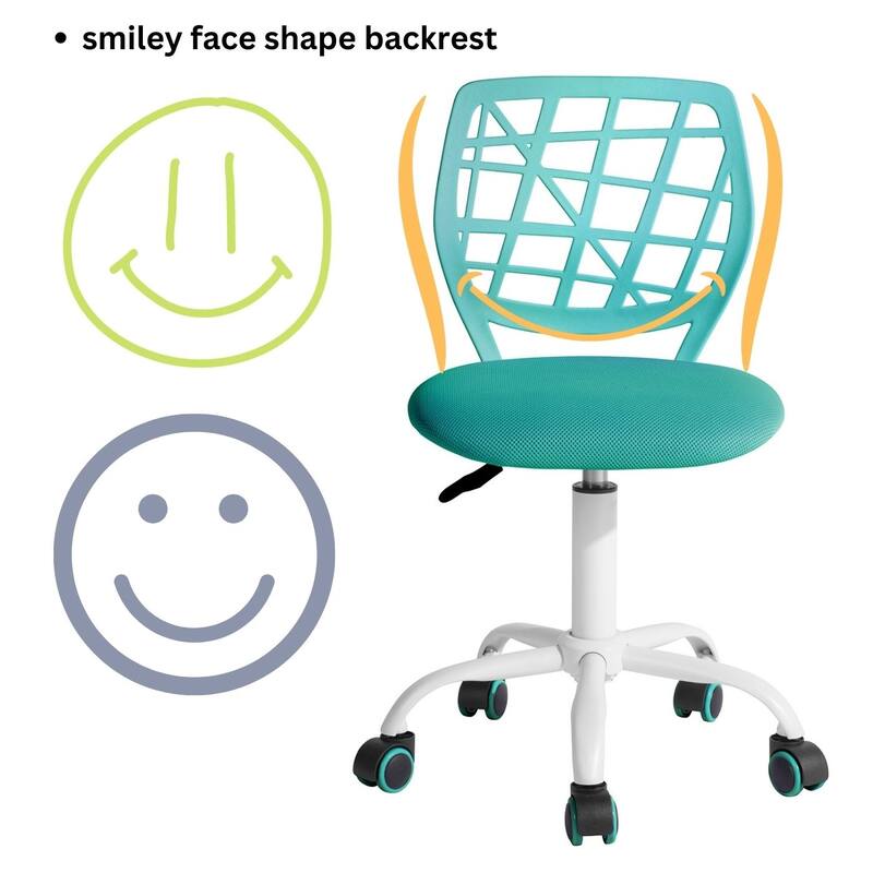HomyLin Armless Home Office Task Chair Kids Desk Chair Mid-Back