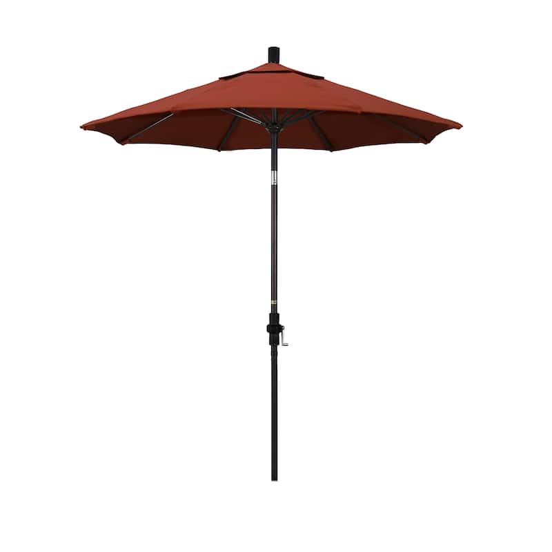 California Umbrella 7.5' Rd. Aluminum/Fiberglass Rib Patio Umb, Deluxe Crank Lift/Collar Tilt, Bronze Finish, Sunbrella Fabric