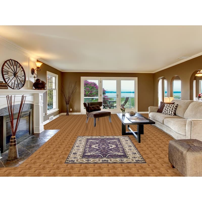 Hand Knotted Oriental 100% Wool Carpet Transitional All-Over Purples Oushak Area Rug - 6' 0'' X 4' 2''