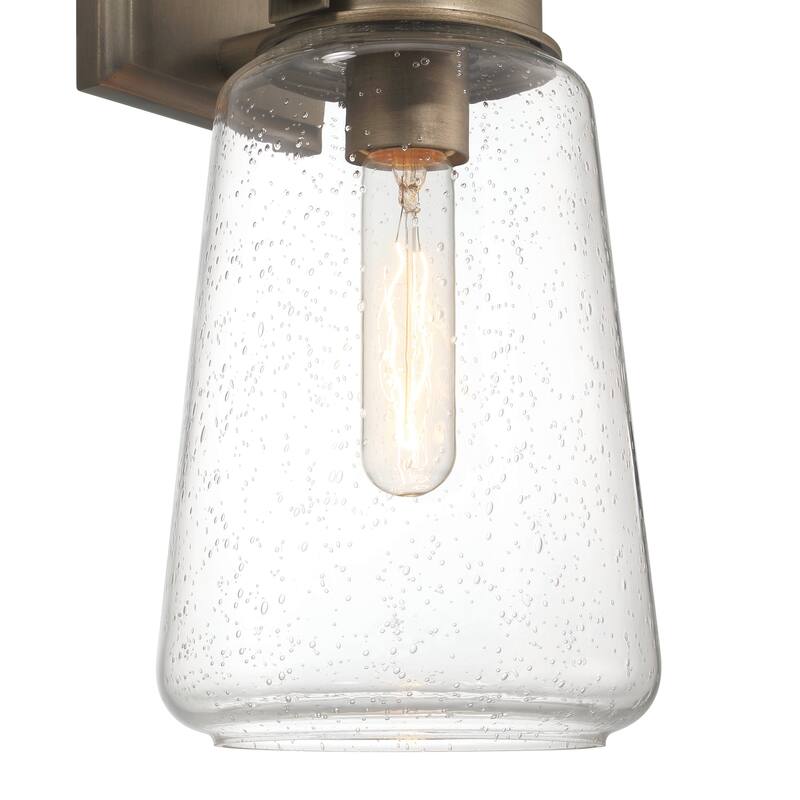 Gage Seedy Glass and Metal Wall Mounted Outdoor Light - 7.1"L x 6.5"W x 14.5"H