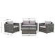preview thumbnail 32 of 48, SAFAVIEH Outdoor Patio Furniture Machie 4-Piece Conversation Set
