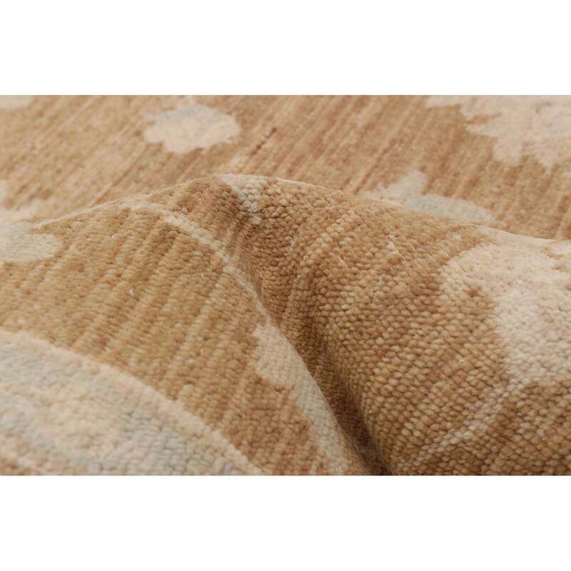 ECARPETGALLERY Hand-knotted Peshawar Oushak Brown Wool Rug - 5'11 x 8'9