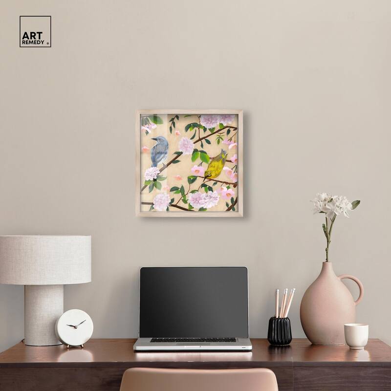 Birds Cuddle Shadowbox by Art Remedy
