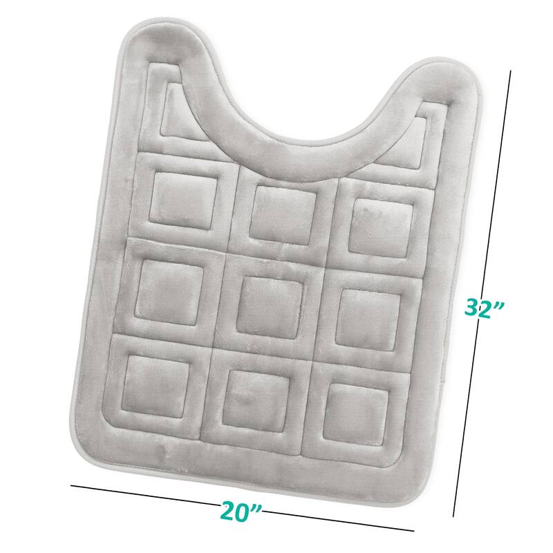 Clara Clark Ultra Soft Non Slip and Absorbent Bath Rug - Waffled Velvet Memory Foam Bath Mat