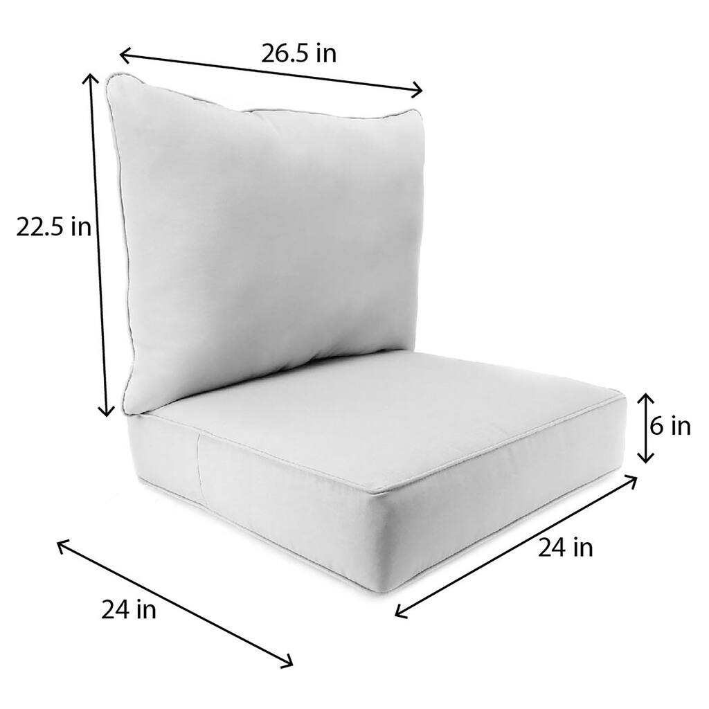 24" x 47" Outdoor Deep Seat Cushion Set with Welt - 46.5'' L x 24'' W x 6'' H