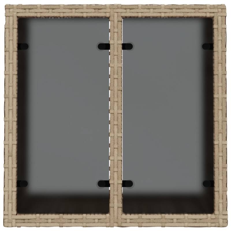 vidaXL Patio Table Outdoor Garden Firniture Side Tea Coffee Table Poly Rattan - 21.7 x 21.7 x 14.6 in