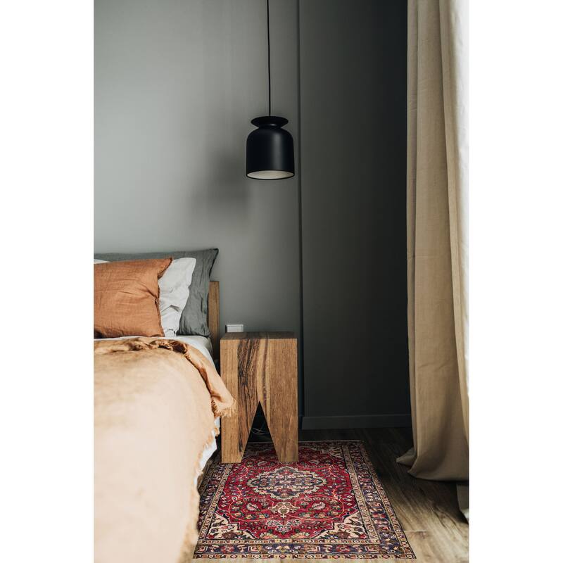 ECARPETGALLERY Hand-knotted Andelz Red Wool Rug - 3'3 x 4'7