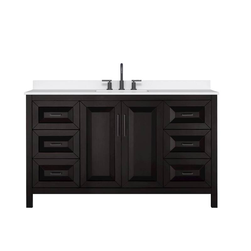 Daria 60-inch Single Vanity, 3 Hole Quartz Top