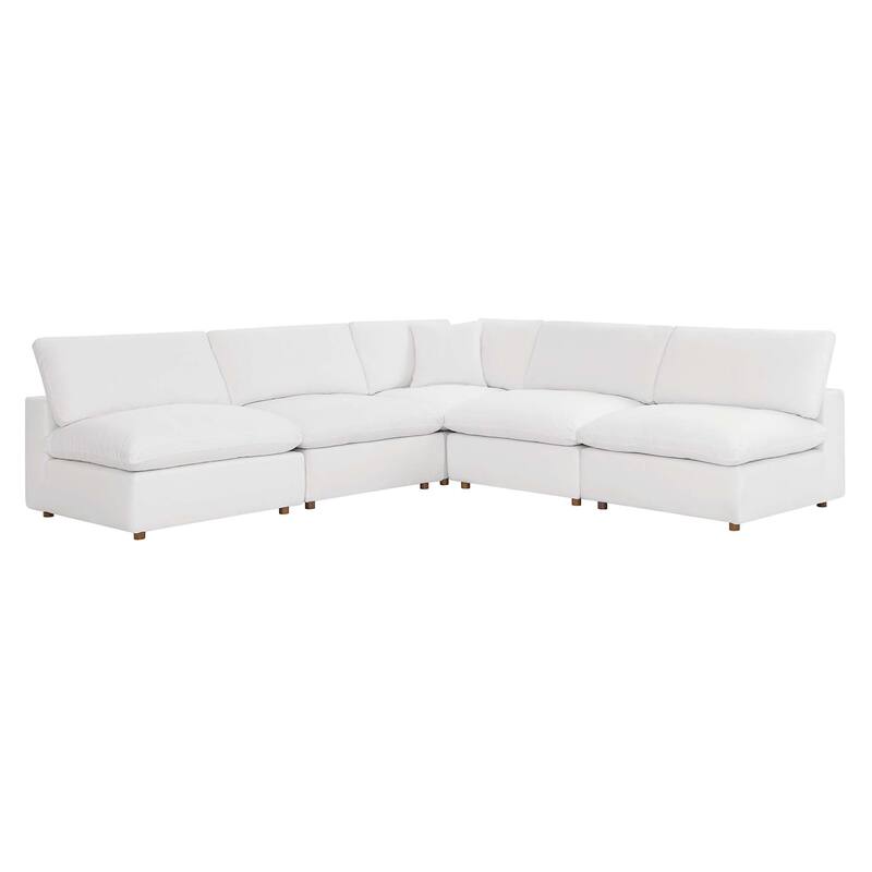 Commix 5-Piece Down Filled Overstuffed Armless Sectional Sofa
