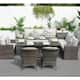 7-Piece Patio Dining Set with Aluminium Fire Pit Table