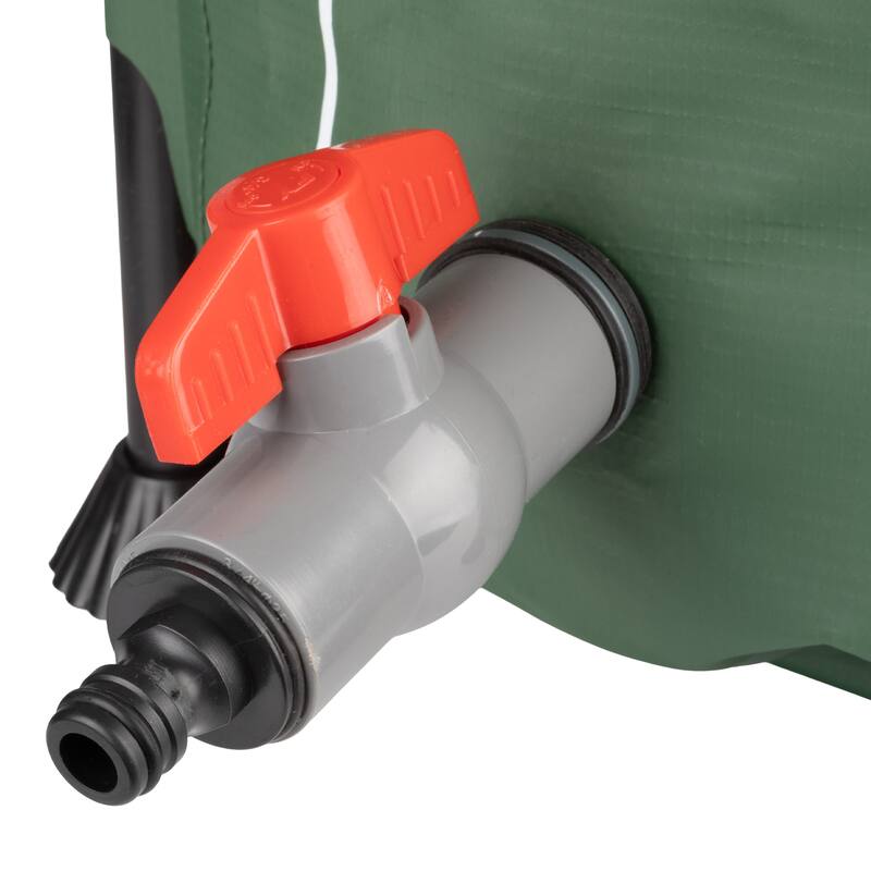 Rain Barrel - Collapsible Water Container for Catching Rainwater - Portable Water Tank with Outflow Valve by Pure Garden (Green)