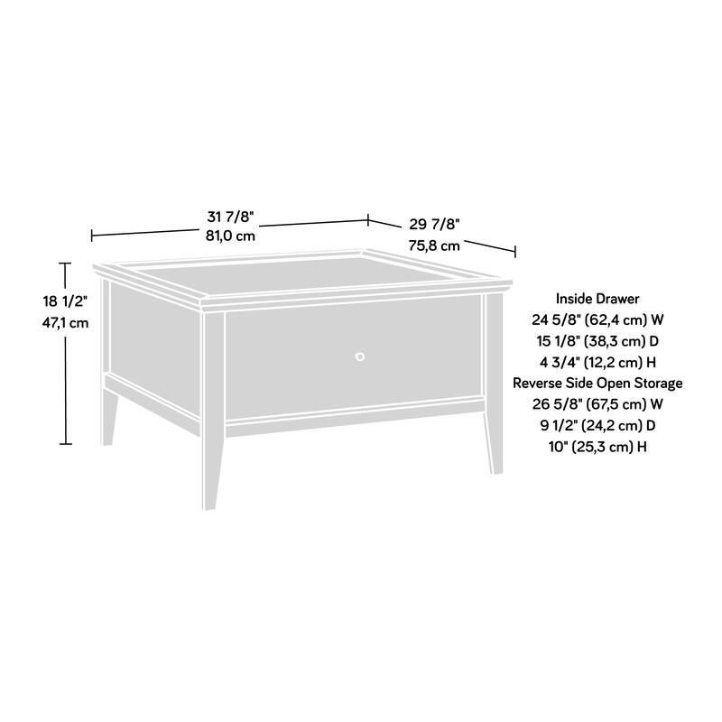 Wood Coffee Table with Elegant Design, Light Gray - 31.89" L x 29.84" W x 18.54" H