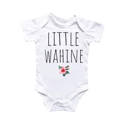 Little Wahine Hawaii - Baby Boy Girl Clothes Infant Bodysuit Funny Cute Newborn