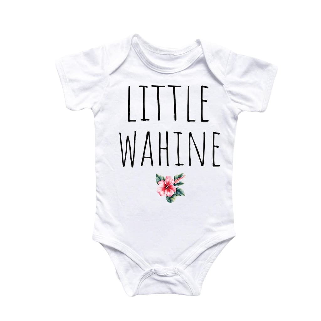 Little Wahine Hawaii - Baby Boy Girl Clothes Infant Bodysuit Funny Cute Newborn