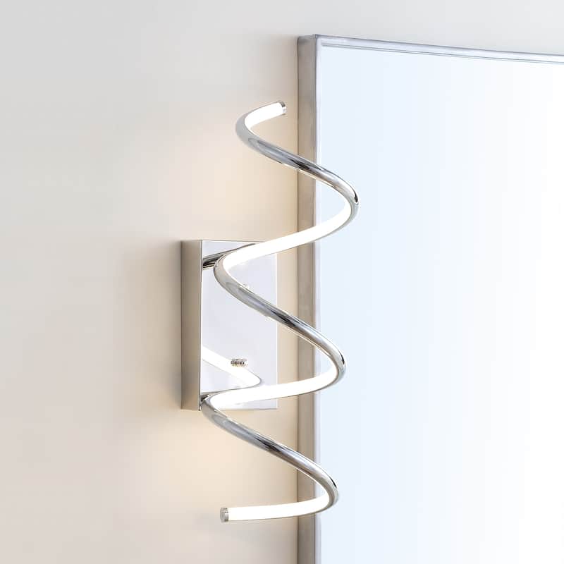 Draper Modern Metal Integrated LED Vanity Light Sconce, by JONATHAN Y