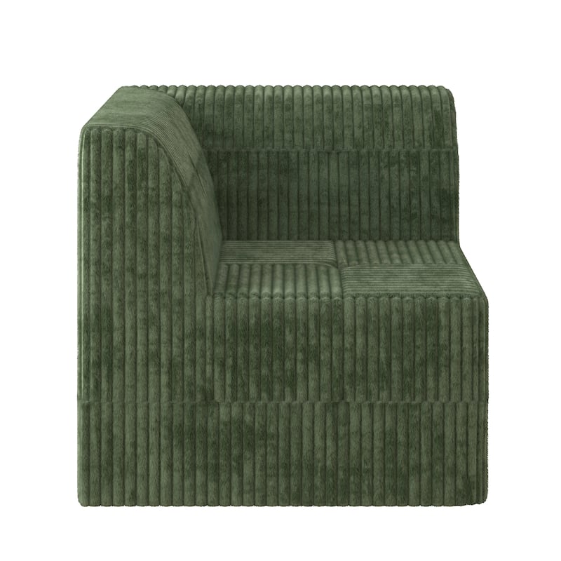 130.3" U-Shaped Corduroy Modular Sectional Sofa with Sleeper