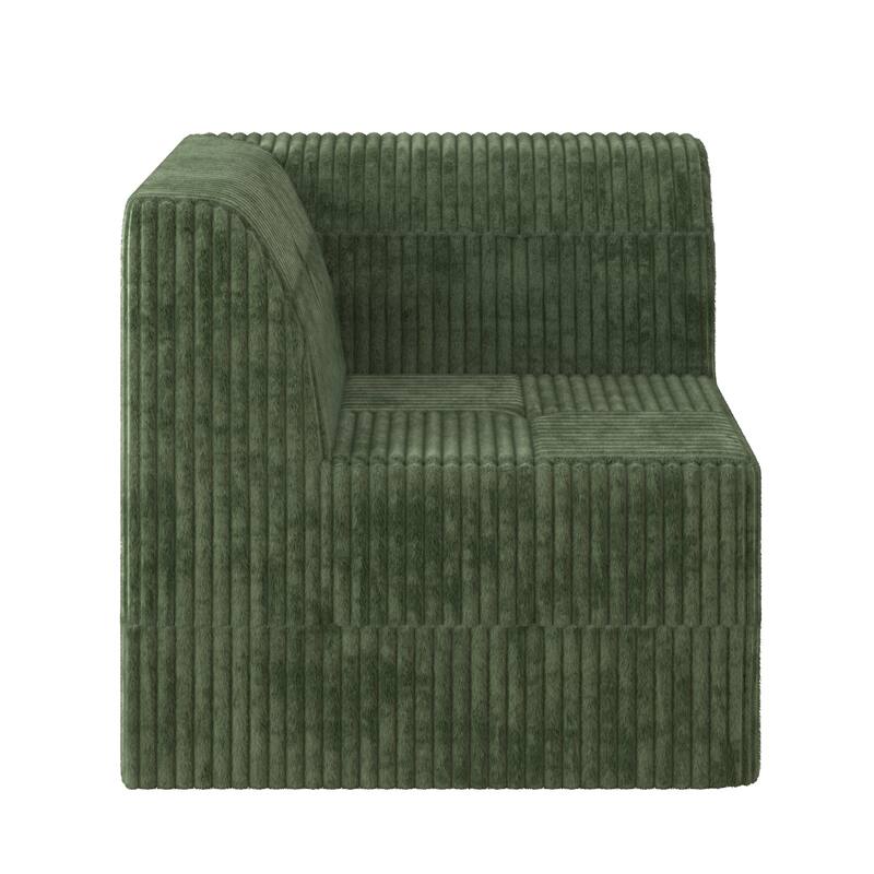 Modern Minimalist Modular Sectional Sofa with Terrycloth Upholstery and Wide Foam Seating for Living Room and Guest Room