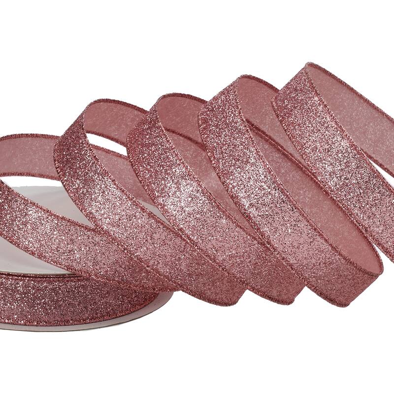 1"x20Y WIRED GLITTER /SATIN RIBBON
