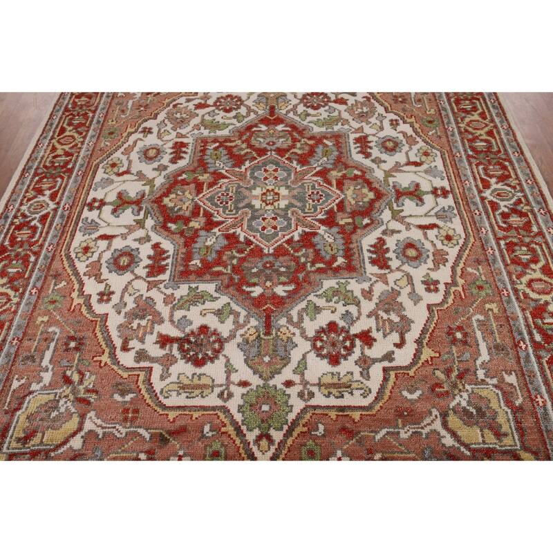 Heriz Serapi Indian Area Rug Handmade Wool Carpet - 7'9" x 10'2"