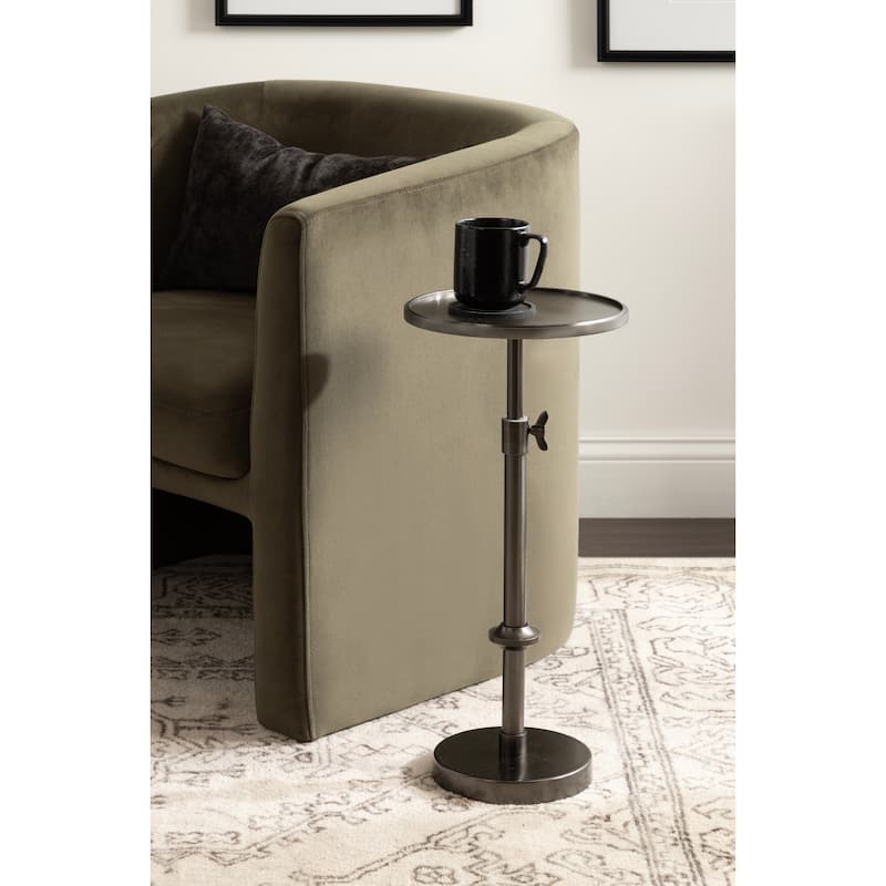 Kate and Laurel Engles Adjustable Polished Metal Table and Plant Stand