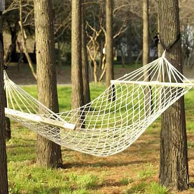 Wood Pole Cotton Rope Hammock Bed with Rope