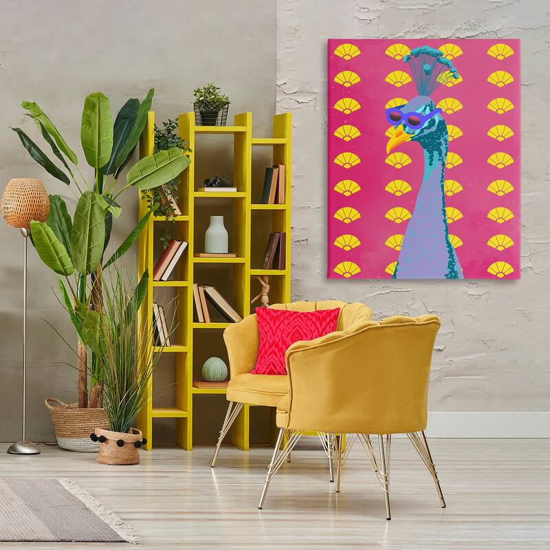 Stupell Vibrant Mod Peacock Canvas Wall Art Design By Marcus Prime