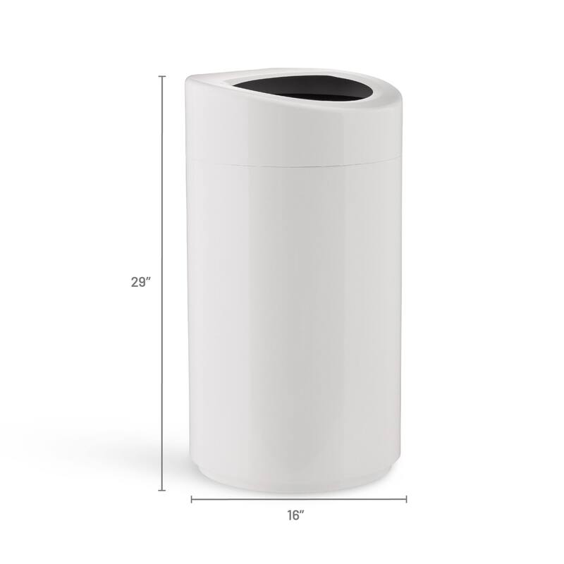 Metal Indoor Trash Can, 14-Gallon Garbage Can, Receptacle