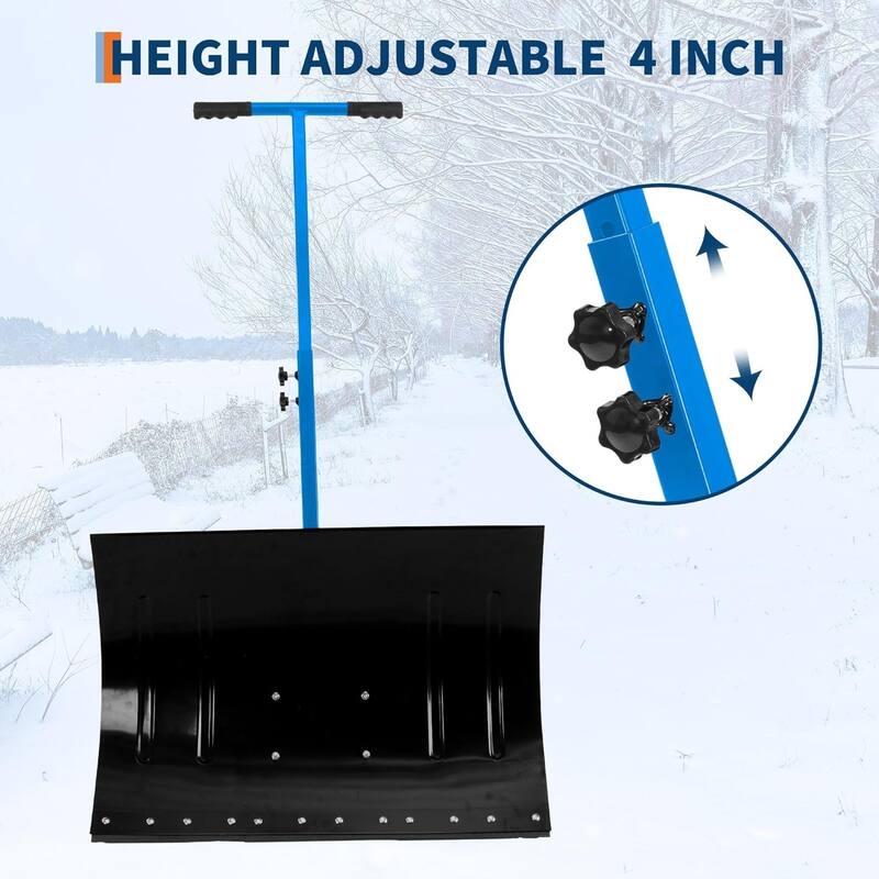 29.1W x 16.5H Snow Shovel with Wheels - 29.1W x 16.5H