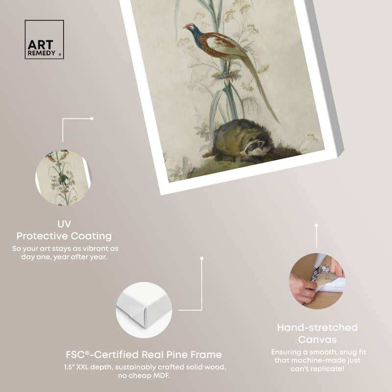 Birds and Flowers Panoramic Canvas by Art Remedy, Gallery Wrapped